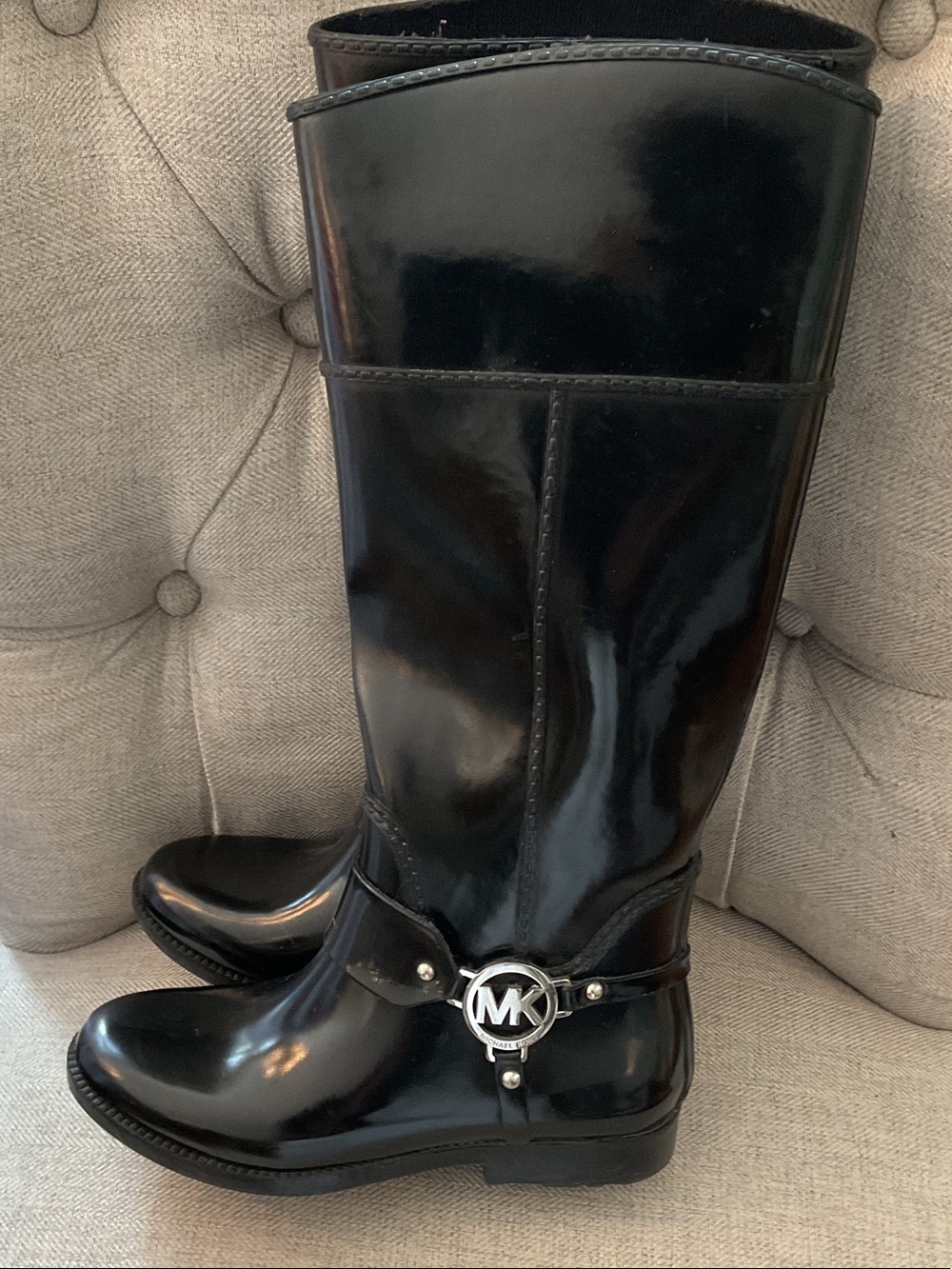 Michael Kors Black Fulton Tall Rain Boots - Picture 5 of 7